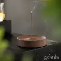 9cm Natural Wood Circular Incense Burner – Stick Holder for Home & Meditation
