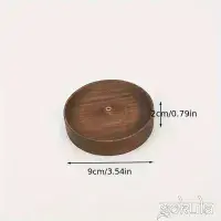 9cm Natural Wood Circular Incense Burner – Stick Holder for Home & Meditation