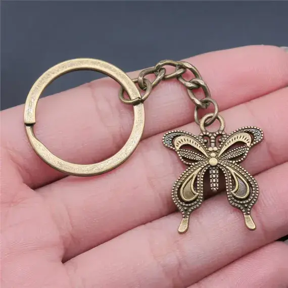 Beautiful Butterfly Flower Season Keychain