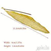 Bodhi Leaf Incense Holder – Gold Metal Burner Decoration for Sticks & Cones