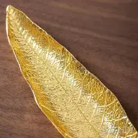 Bodhi Leaf Incense Holder – Gold Metal Burner Decoration for Sticks & Cones