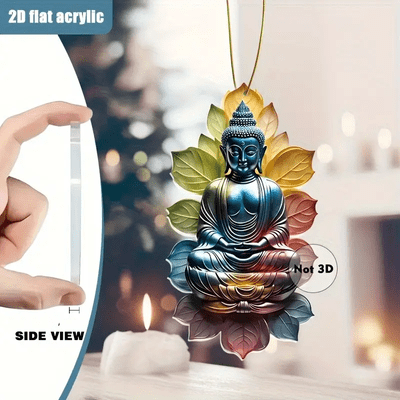 Bohemian-Style 2D Flat Acrylic Buddha Pendant