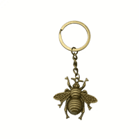 Bronze Bee Keychain - Unique Simulation  Design, Durable Zinc Alloy Construction