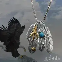 Feather Eagle Claw Pendant Necklace – Unique Symbolic Jewelry for Men & Women
