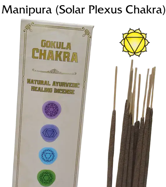 Gokula Chakra – Ayurvedic Incense Sticks – Manipura (Solar Plexus Chakra) – 20g