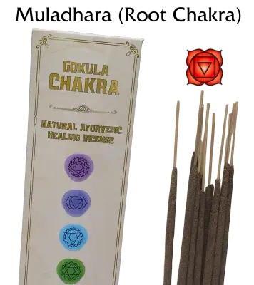 Gokula Chakra – Ayurvedic Incense Sticks – Muladhara (Root Chakra) – 20g