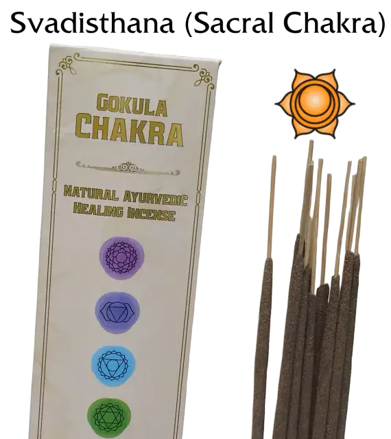 Gokula Chakra – Ayurvedic Incense Sticks – Svadisthana (Sacral Chakra) – 20g
