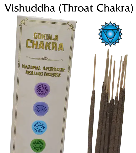 Gokula Chakra – Ayurvedic Incense Sticks – Vishuddha (Throat Chakra) – 20g