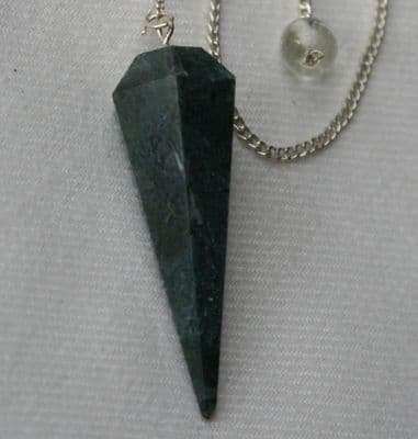 Green Moss Agate Crystal Gemstone Dowsing Pendulum