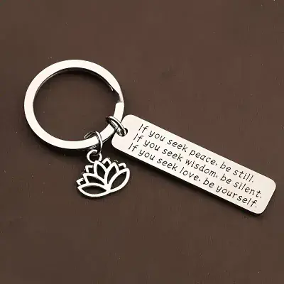 Inspirational Lotus Yoga Gift Keychain