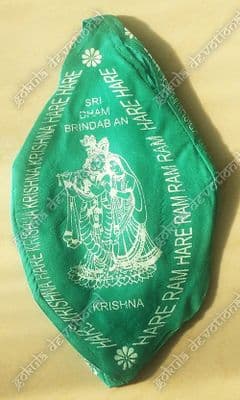 Japa Mala Bag - Radha Krishna - Green (Sanskrit)