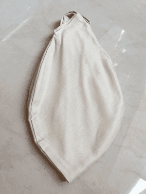 Large Cotton Strong Bead Bag - Light Cream