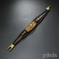 Unisex Elephant Beaded PU Leather Bracelet – Woven Alloy Charm Wristband