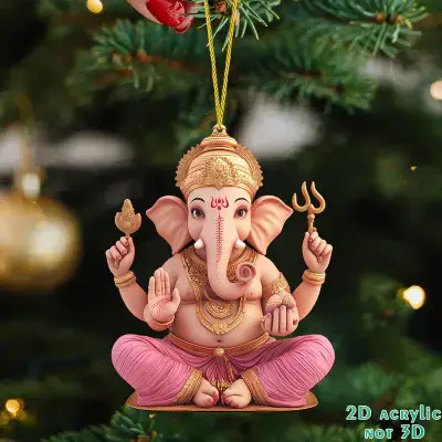 Versatile Ganesha Acrylic Car Ornament - 2D Flat