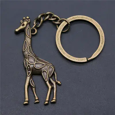 Vintage Giraffe Keychain, Stylish Alloy Pendant