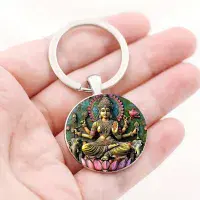 Vintage Indian Goddess Lakshmi Alloy Key Chain