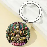 Vintage Indian Goddess Lakshmi Alloy Key Chain