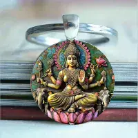 Vintage Indian Goddess Lakshmi Alloy Key Chain