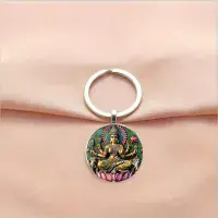 Vintage Indian Goddess Lakshmi Alloy Key Chain