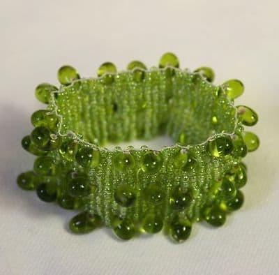 Vintage Retro Womens Bohemian Glass Beaded Bracelet