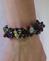 Vintage Retro Womens Bohemian Glass Beaded Bracelet.