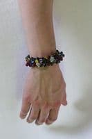 Vintage Retro Womens Bohemian Glass Beaded Bracelet.