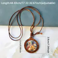Wooden Lord Krishna with Cows Pendant Necklace – Handcrafted Bohemian Glass Inlay