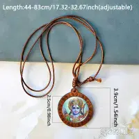 Wooden Lord Rama Pendant Necklace – Handcrafted Bohemian Glass Inlay