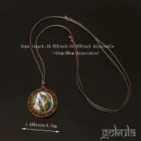 Wooden Radha & Krishna Pendant Necklace – Handcrafted Bohemian Glass Inlay