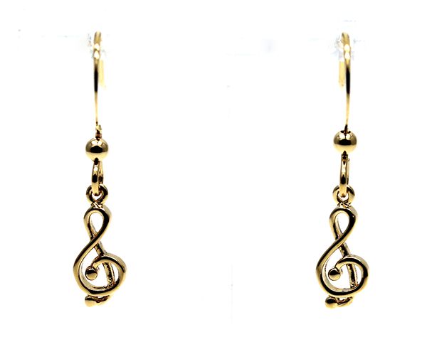 18ct Gold-plated Treble Clef Earrings