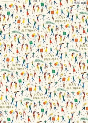 3 Sheets of Birthday Wrapping Paper