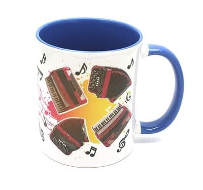 Accordion Design on Blue Mug