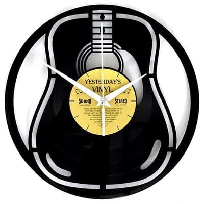 Acoustic Guitar Vinyl 12" LP Clock.