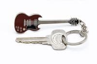 Angus Young (AC/DC) Replica Guitar Metal Keyring | musical gifts online