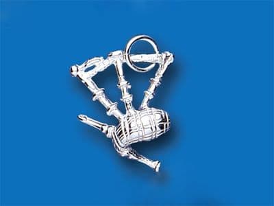 Bagpipe Sterling Silver Charm