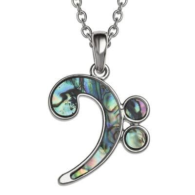 Bass Clef Paua Necklace by TJ