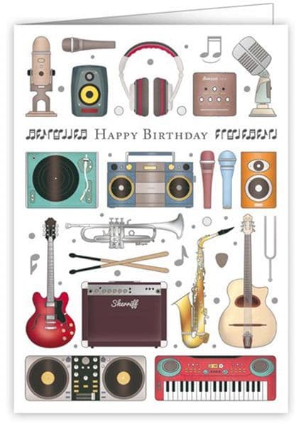 Birthday Card - Musical Instruments by Quire | musical gifts online