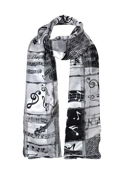 Musical Instrument Scarves – Black and White Scarf | musical gifts online