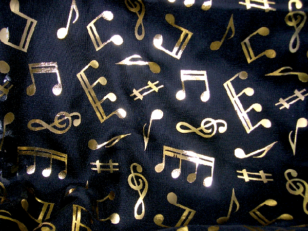 Music Scarves – Black Scarf with Gold Music Notes | musical gifts online