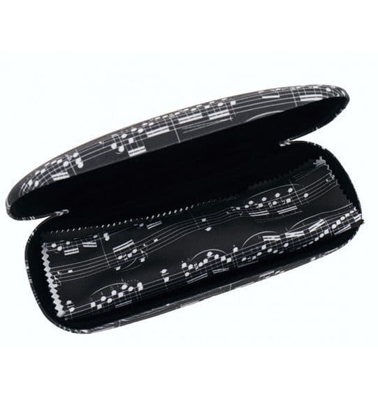 Black Sheet Music Glasses Case - Music Glasses Case | musical gifts online