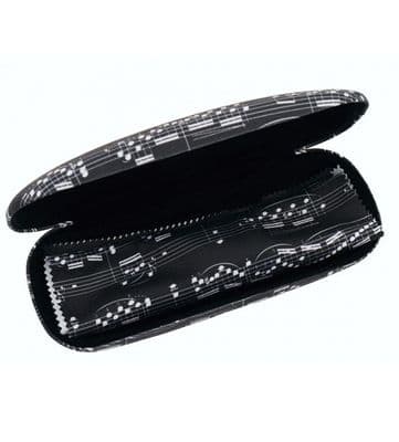 Black Sheet Music Glasses Case by AGR