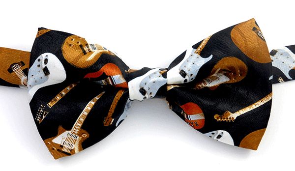 Black Music Bow Ties with Different Guitars | musical gifts online
