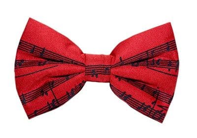Bow Tie - Mid Red with Black Manuscript by Tie Studio