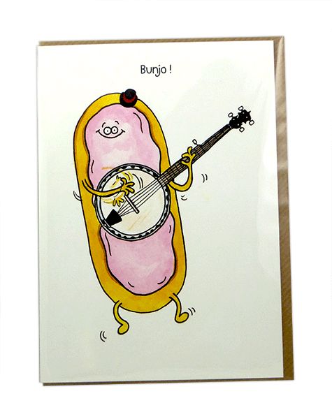 Bunjo Greetings Card by Mildew Design