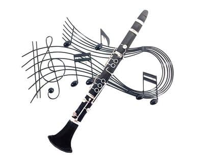 Clarinet Swirl Metal Wall Art by SK