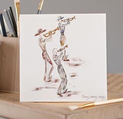 Classy, Brassy, Sassy Greetings Card by Claire Louise