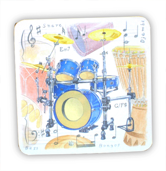 Drum Kit Coaster – Music Themed Coasters | musical gifts online