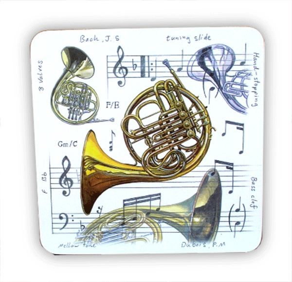 French Horn Coaster – Gift for Music Teacher | musical gifts online