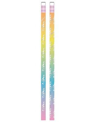 Colourful Pencils with Silver Treble Clefs by AGR