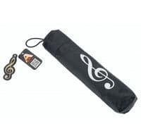 Compact Umbrella Black with White Treble Clefs - musical gifts online